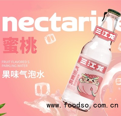 三江龍氣泡嘉賓果味氣泡水蜜桃味碳酸飲料500ml